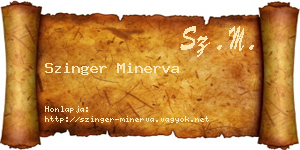 Szinger Minerva névjegykártya